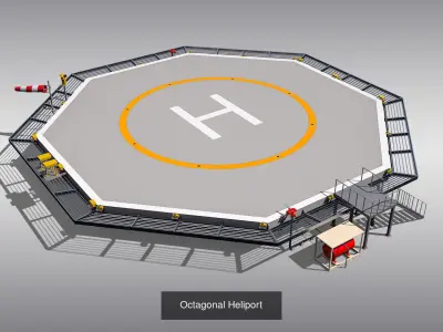 Heliports Collection 1 3D Model Pack