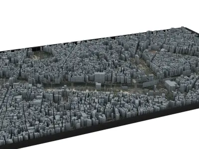 City of Paris Low-poly 3D model