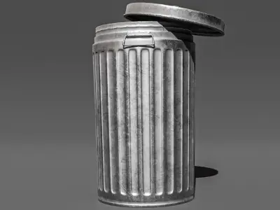 Dust Bin Low-Poly Low-poly 3D model