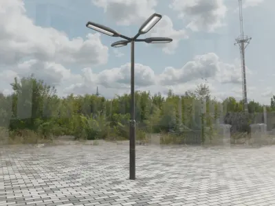 Street Light 11 version 4  3m with pole 3 Low-poly 3D model