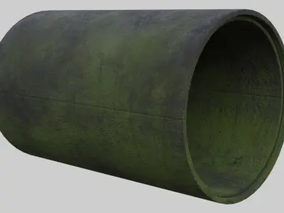 Concrete Pipe 1C Low-poly 3D model