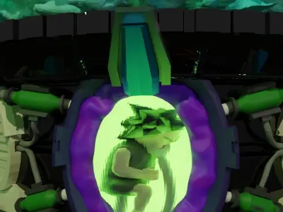 broly dragon ball statue with lights 3D print model