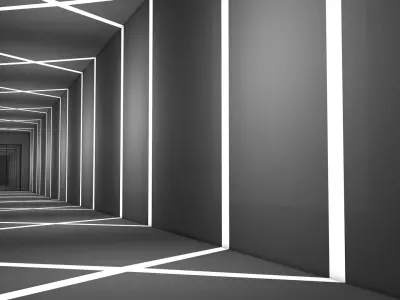 Futuristic Tunnel Low-poly 3D model