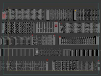 Automatic gate Low-poly 3D model