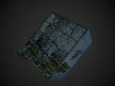 Damaged-Destroyed Building 7 Low-poly 3D model