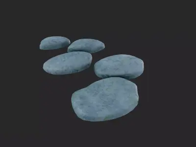 Stylized Floating Stepping Stone Low-poly 3D model