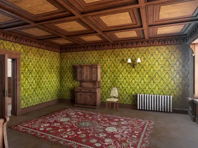 Modular Victorian Interior Mansion - Unity and Unreal Asset Pack Low-poly 3D model