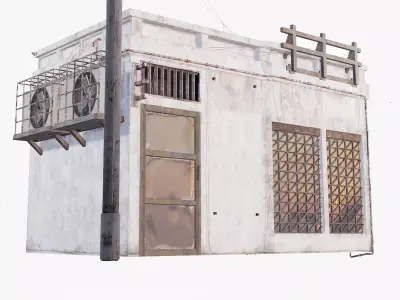 3D Store Market Building model Low-poly 3D model