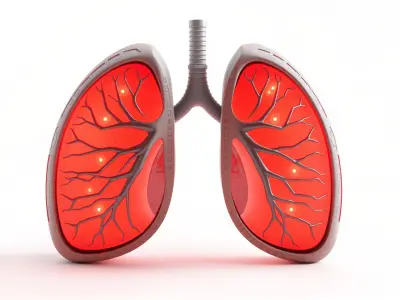 Futuristic Sci-Fi Lungs with Glowing Bronchi model pack Low-poly 3D model