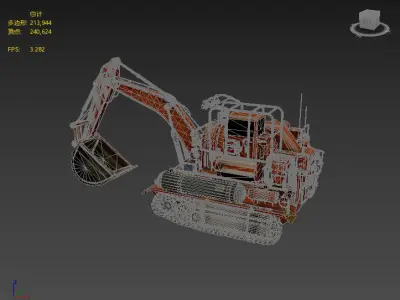 Next generation cyber excavator Low-poly 3D model