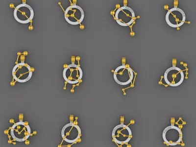 Necklaces of constellations 3D print model