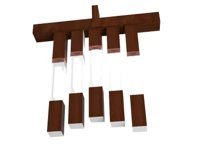 Wooden Lighting Low-poly 3D model