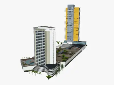 Air On Broadbeach and Sofitel Gold Coast Low-poly 3D model