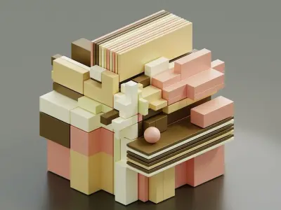 Abstract art kitbash set - create abstract art in minutes 3D model