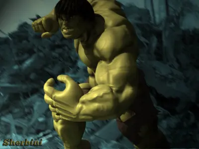 Hulk comics Low-poly 3D model