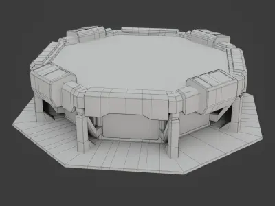 Sci-fi Work Bench - Low poly - PBR - Game ready Low-poly 3D model buy