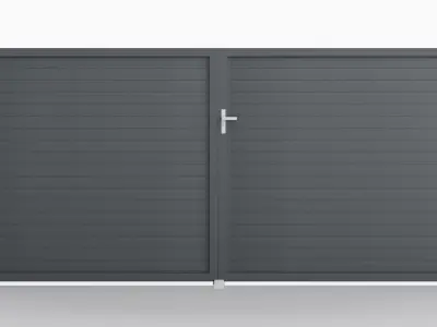 Aluminum Driveway Gate - Model 2 - 10cm  Wall 3D model