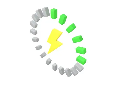 Battery Charge Level Icon v1 002 Low-poly 3D model