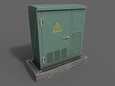 PBR Electric Box GreenLight Low-poly 3D model