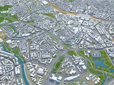 Hanover City Germany Low-poly 3D model