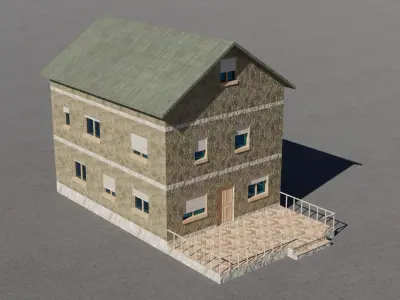 Old house 3D model Low-poly 3D model