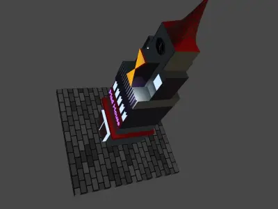 Clock tower Low-poly 3D model