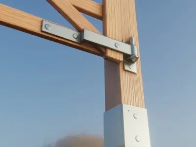  Pine Wood Fence with Animated Door 3D Model Pack