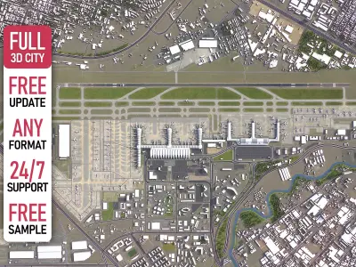 Chengdu - 3D Airport Model Low-poly 3D model