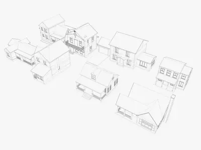 8 House Collection 3D model