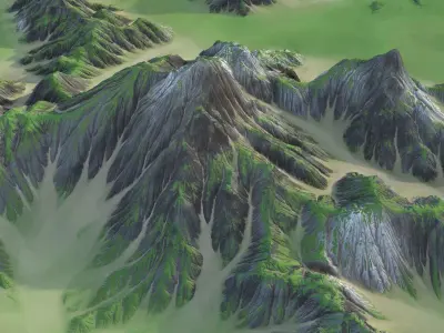 Landscape 140 Low-poly 3D model
