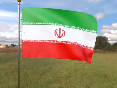 Flag Iran animated loop 3D model