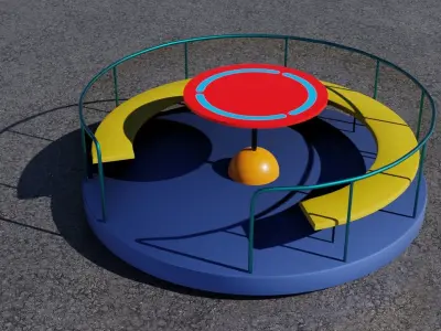 playground 3D model carousel with seat Low-poly 3D model