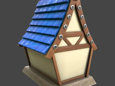 stylized house 3d model pro Low-poly 3D model