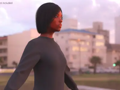  Female Wearing Slim Fit Underwear Suit Black Fur 