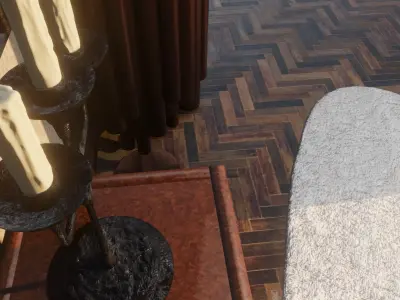 Vintage Interior 3D Scene Low-poly 3D model