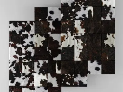 Carpet Pack 4 Rectangular Leather Carpets 3D model