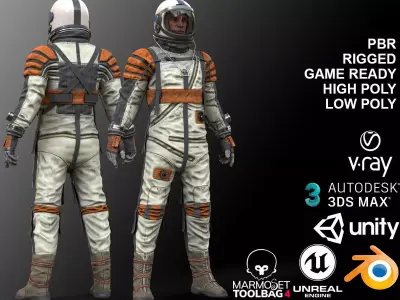CS04 Space Suit LITE VERSION 4 Low-poly 3D model