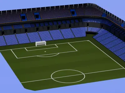 Editable Football Stadium Modular Stands Presentation Ready 3D model