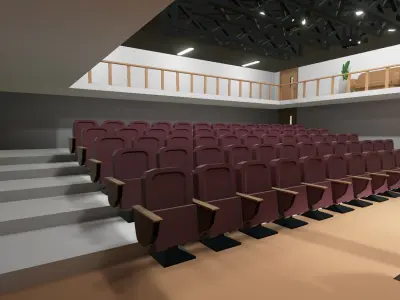 Concert Stage Hall Low-poly 3D model