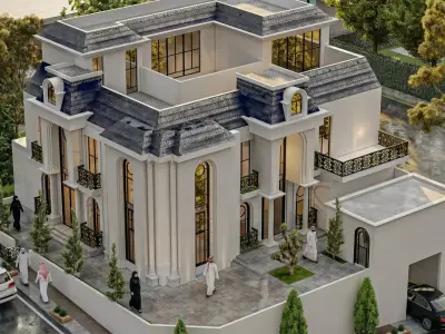 Neo Classical Villa Facade   Abha Saudi Arabia ksa 3D model