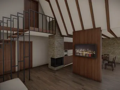 A frame house 3D model