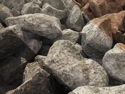 Gravel stone road 3D model
