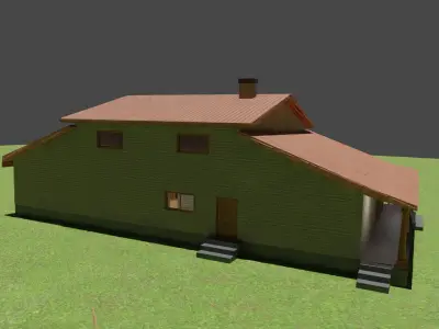 House Interior - Low Poly Game Ready Model Intractable Assets Low-poly 3D model