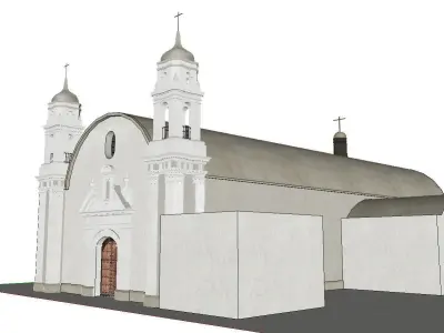 Architecture-Religion-God-Culture-Temple-083 church with two ... 3D model
