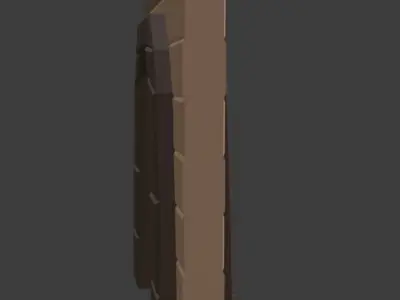 Doorway side of brick wall Low-poly 3D model