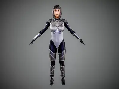 Sci Fi girl  Low-poly 3D model