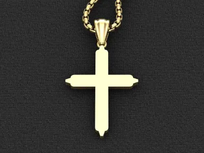 High Cross Pendant Light Gold 18K 3CP063 3D model
