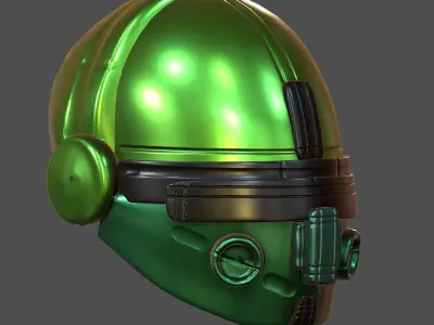 Gas mask helmet 3d model scifi Low-poly  Low-poly 3D model