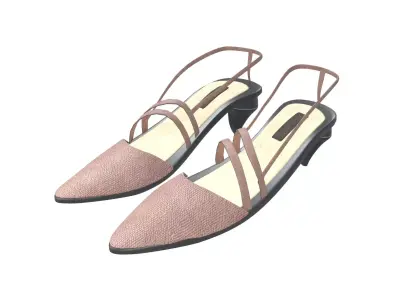 Medium Heel Shoes v2 002 Low-poly 3D model