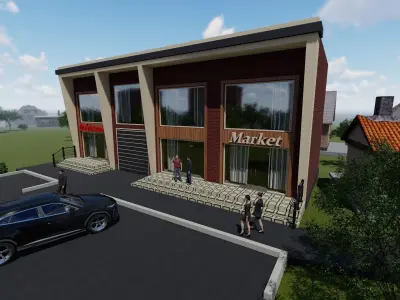 Modern Market 3D model